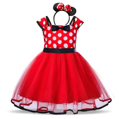 Mouse with Minnie Costume for Girls for Polkadot Dress with Headband and Bow