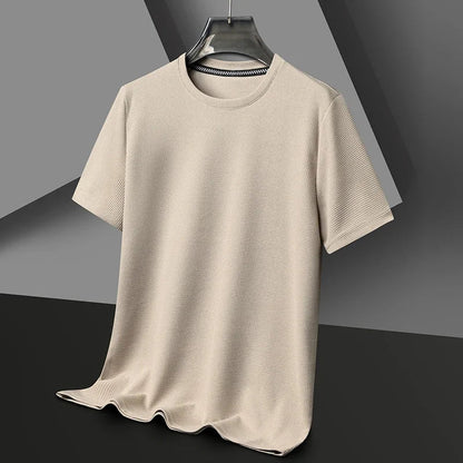 Men's T-Shirt with Waffle Texture and Breathable Comfort for Warm Days