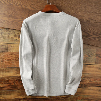 Minimalist Henley with Waffle Structure for Breathable, Comfortable and Smart