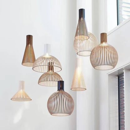 Lamp Natura Orb Pendant with Organic Wooden Design for Cozy Interiors