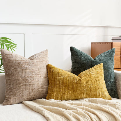Cushion with Chenille Cover with Bamboo Texture for a Luxurious and Warm Interior