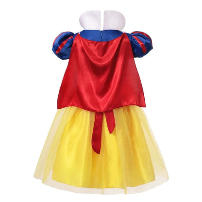 Snow White Princess Dress with Cape, Tiara, and Magical Accessories