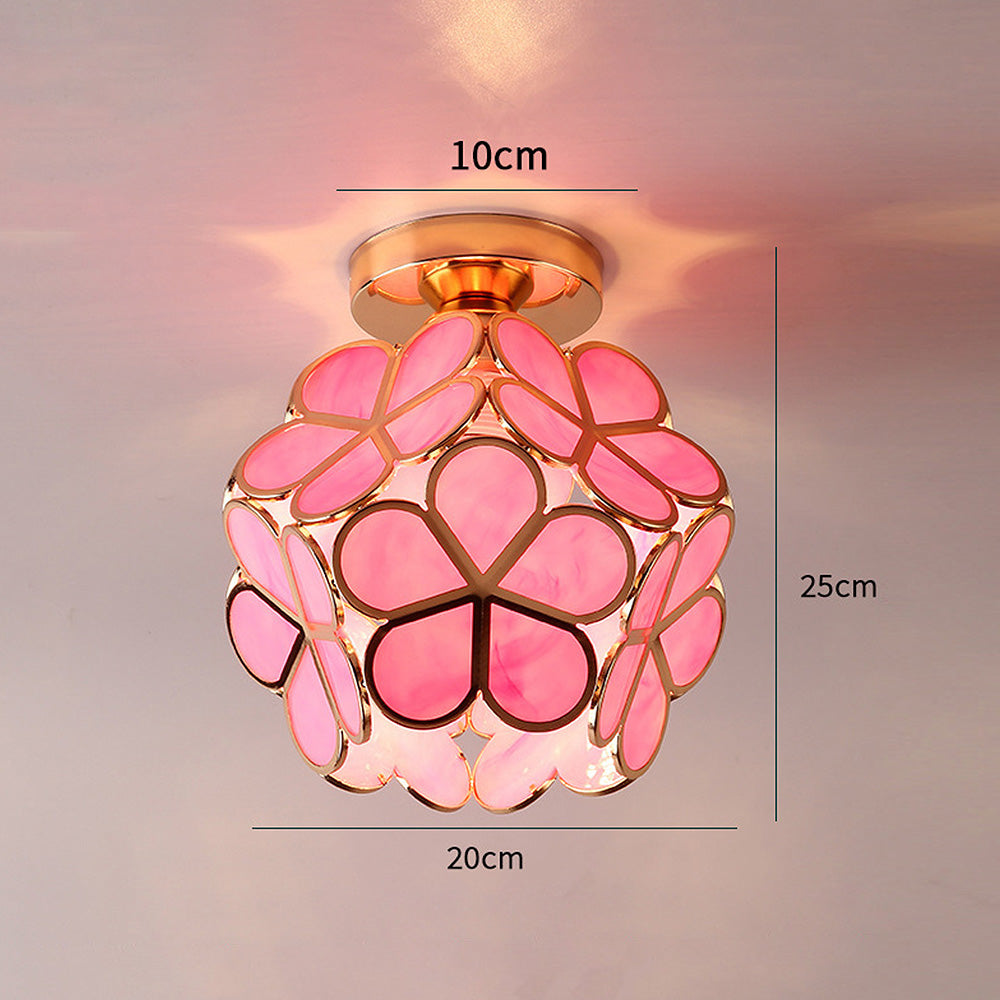 Glass with Ceiling Lamp with Floral Design for Warm and Stylish Indoor Lighting