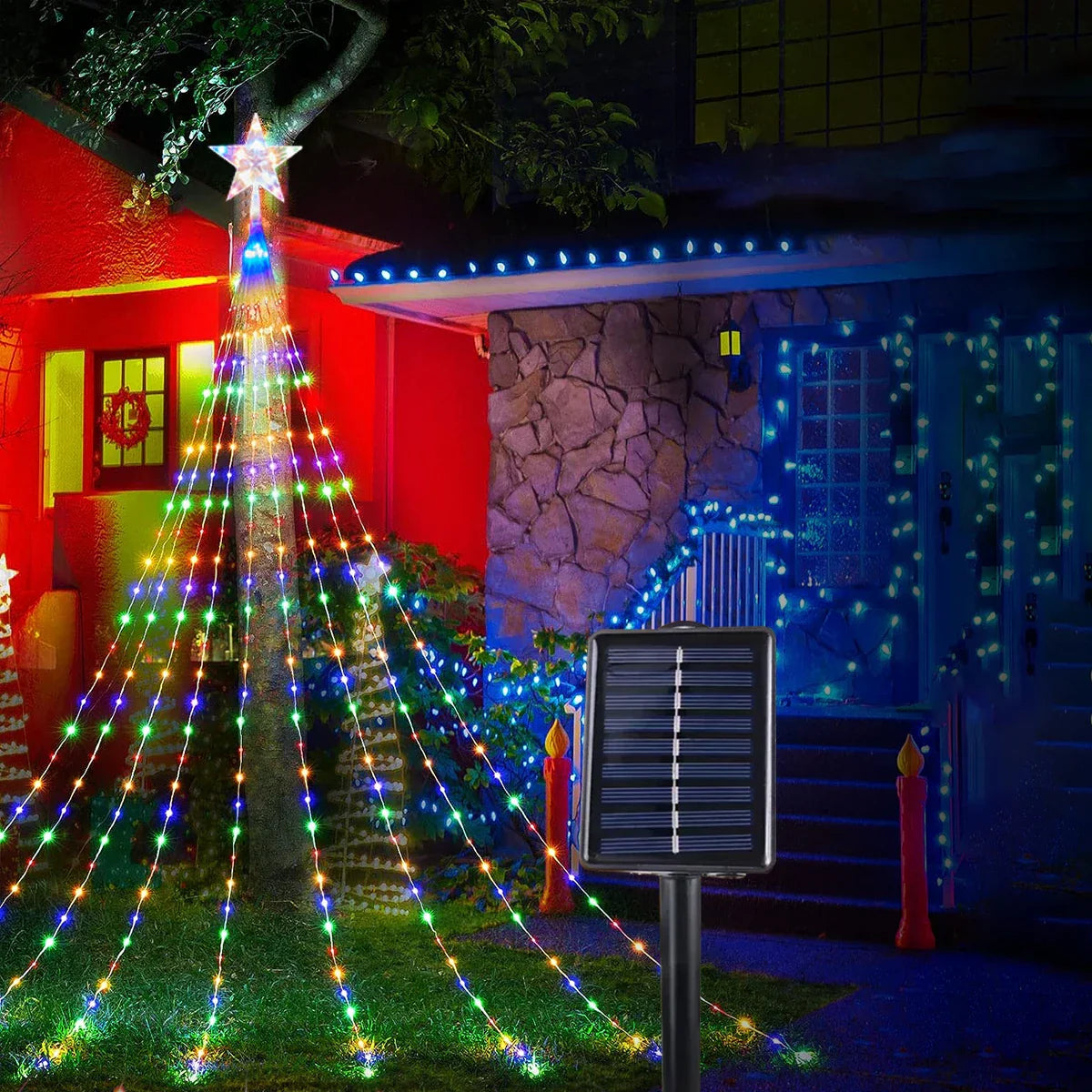 Lights Solar-Powered Christmas Tree for Dazzling Decoration for a Magical Christmas Experience