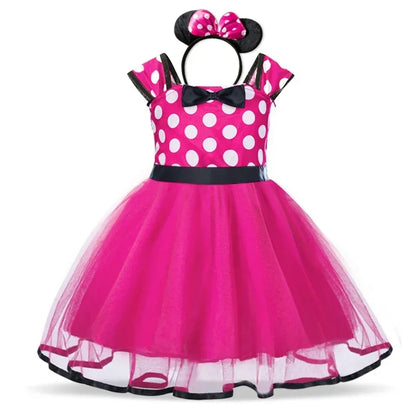 Mouse with Minnie Costume for Girls for Polkadot Dress with Headband and Bow