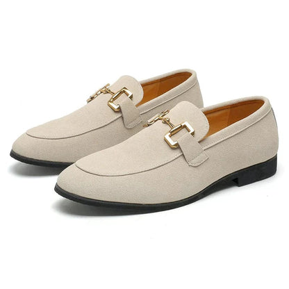 Nero for Suede Loafers with Metal Buckle