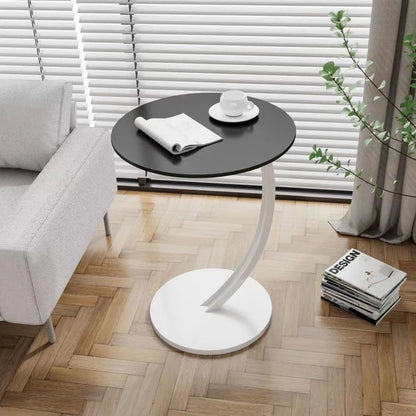 Table with Compact Round Side Design for Living Room and Bedroom with Stable Frame