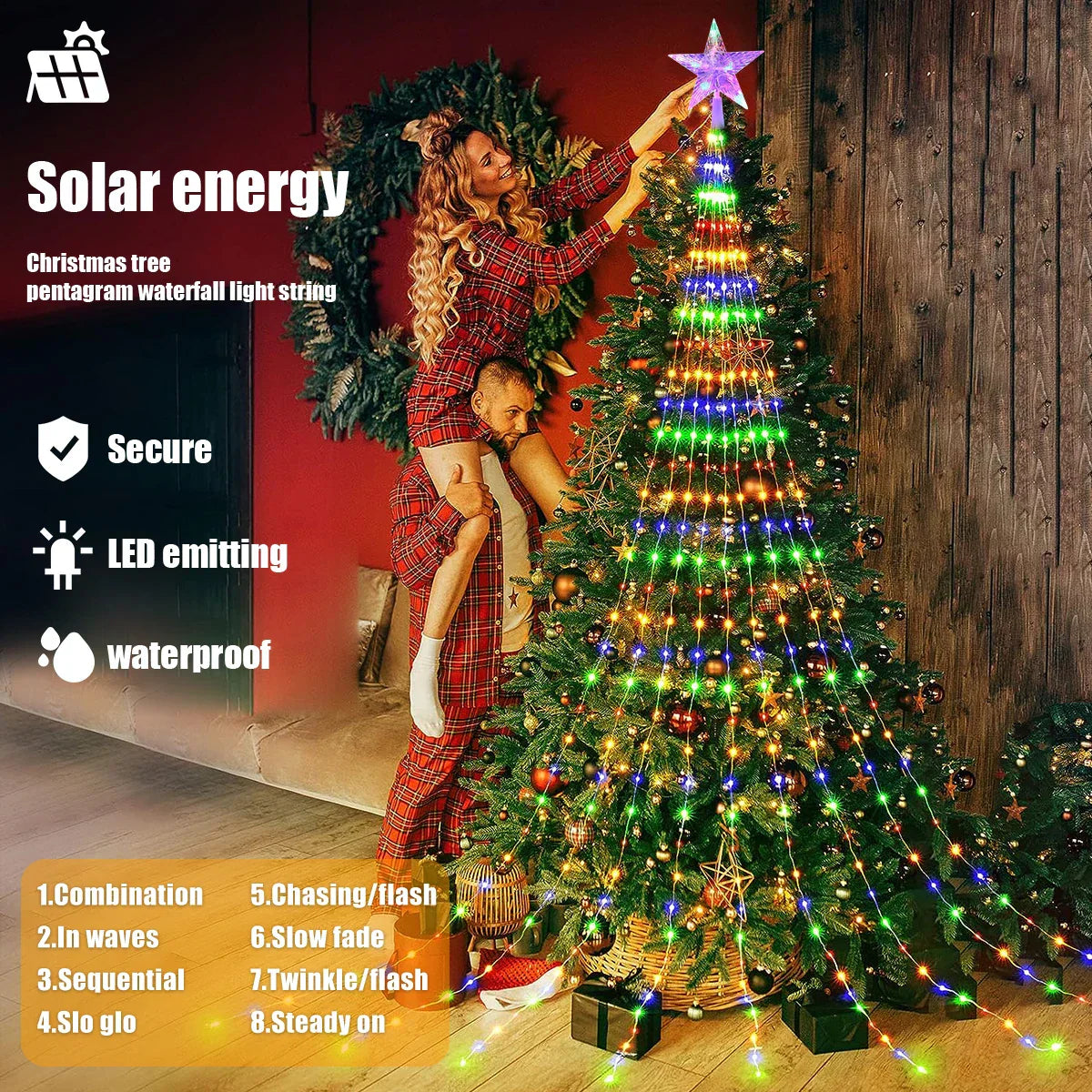 Lights Solar-Powered Christmas Tree for Dazzling Decoration for a Magical Christmas Experience