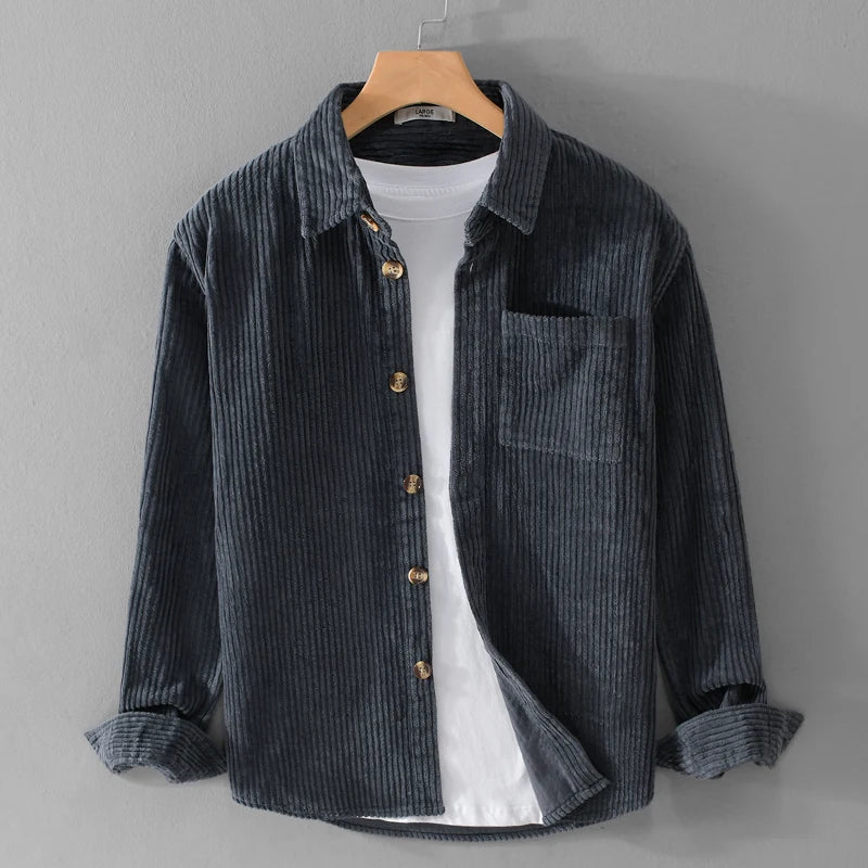 Men's Corduroy Shirt with Comfortable Fit and Timeless Style