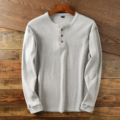 Minimalist Henley with Waffle Structure for Breathable, Comfortable and Smart