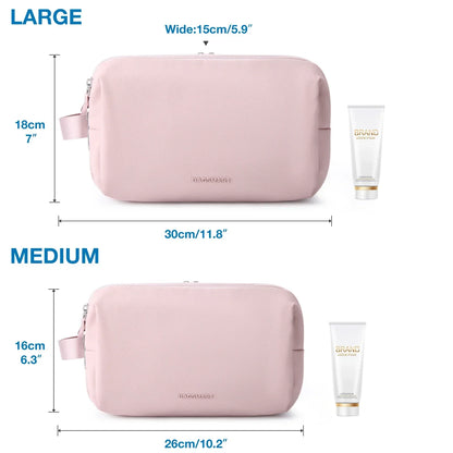 Bag with Water-Resistant Toiletry Multiple Compartments and Zips for Practical for Travel