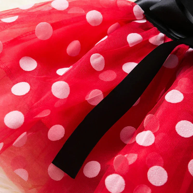 Mouse with Minnie Costume for Girls for Polkadot Dress with Headband and Bow