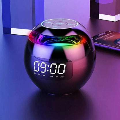 Night Light with Bluetooth Alarm Clock Speaker with LED and Digital Clock for Bedroom