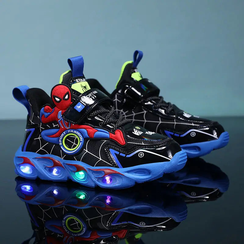 Sneakers with Light-Up Superhero Design for Kids for Stylish and Functional
