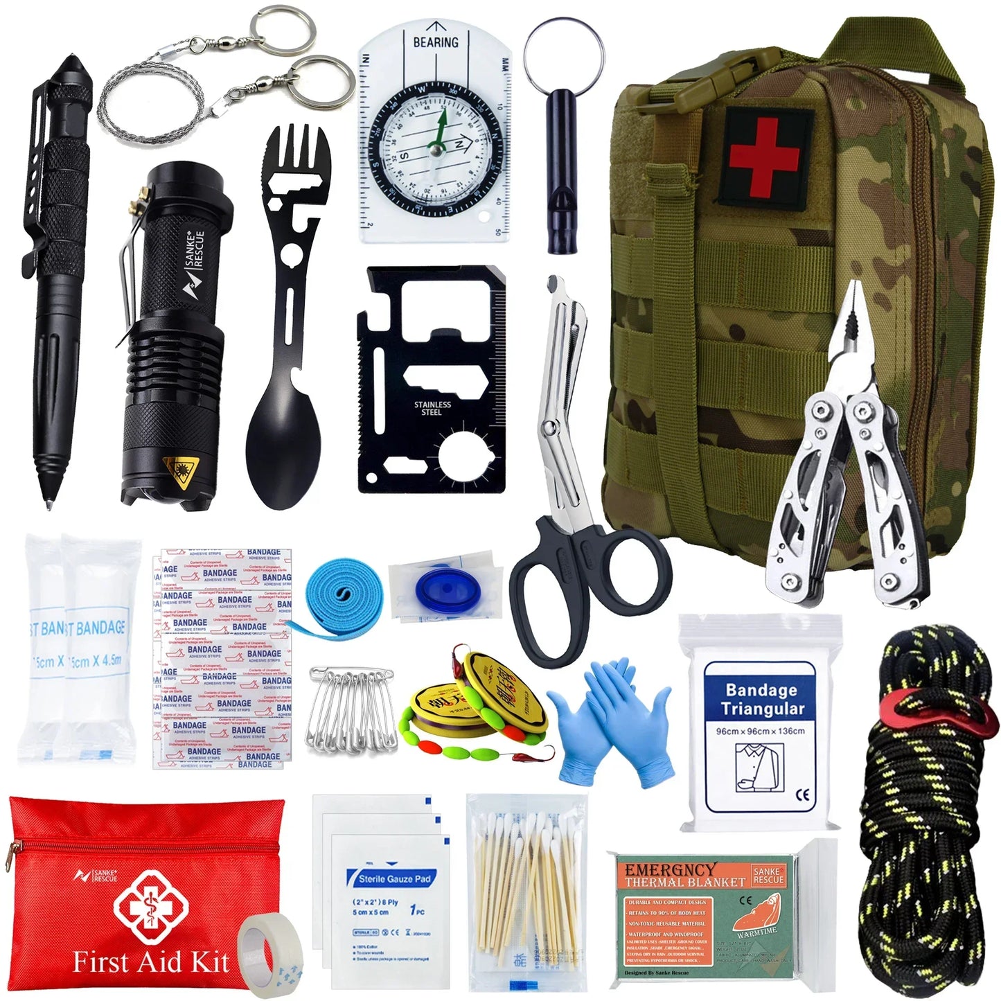 Tactical First Aid Kit for Compact and Complete for Caravans, Camping, and Survival Situations