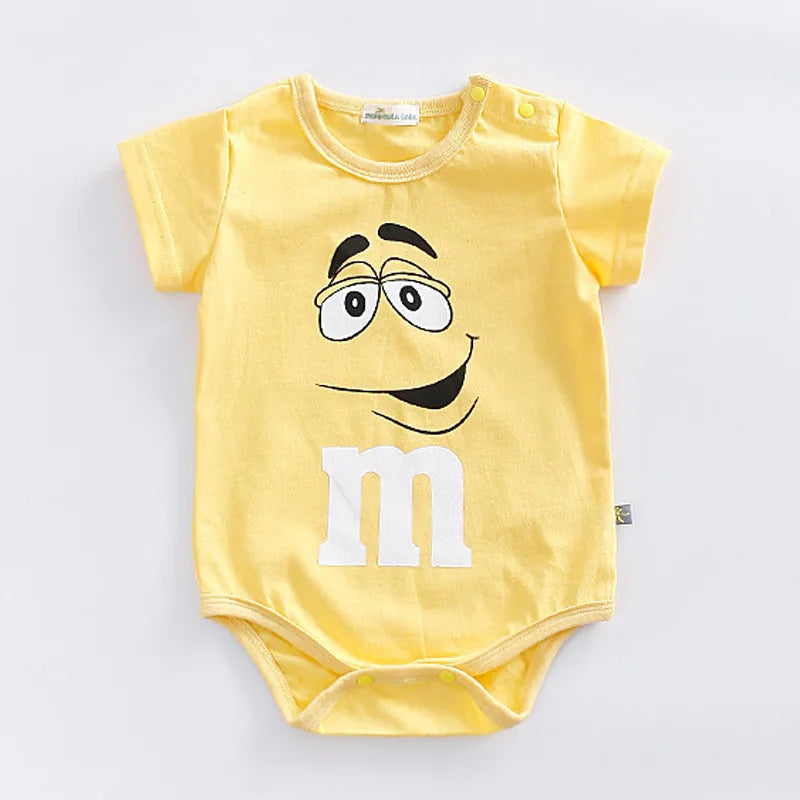 Colorful Baby Romper for M&M Faces Clothing for Babies and Toddlers