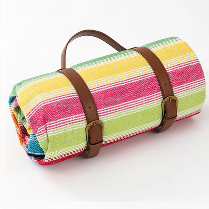 Blanket with Waterproof Picnic Checked Pattern and Comfortable Foam Filling