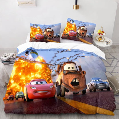 Bedding with Cars Lightning Mcqueen Set for Fun and Comfortable Set for Kids