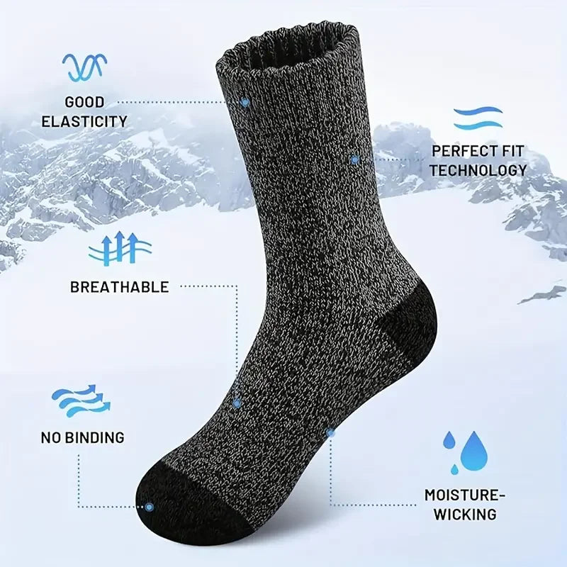 Unisex Merino Wool Socks for Extra Thick, Warm, Insulating, and Breathable