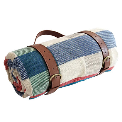 Blanket with Waterproof Picnic Checked Pattern and Comfortable Foam Filling
