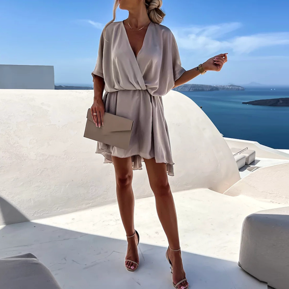 Summer Dress for Women with Wrap V-Neck and Airy Fit