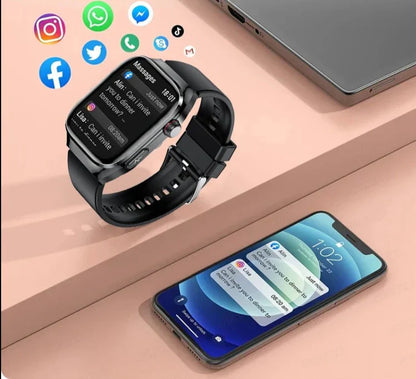 Unisex Smartwatch with ECG Health Monitoring Bluetooth AMOLED Screen