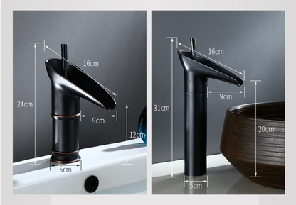 Waterfall Basin Mixer Tap in Brass with Elegant Design for Bathroom