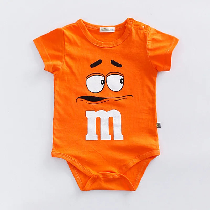 Colorful Baby Romper for M&M Faces Clothing for Babies and Toddlers