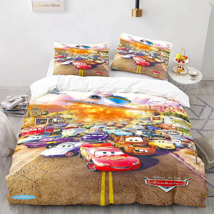 Bedding with Cars Lightning Mcqueen Set for Fun and Comfortable Set for Kids