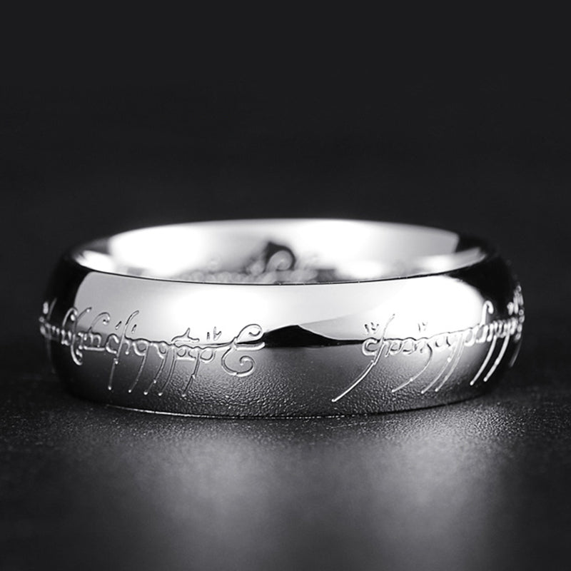 Ring Lumobond Glow with Engraved Stainless Steel Ring with Luminous Rune Design
