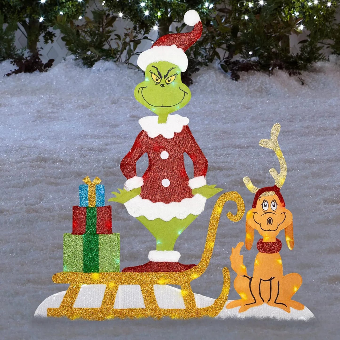 Grinch Christmas Decoration for Cheerful Garden Lights for the Holidays