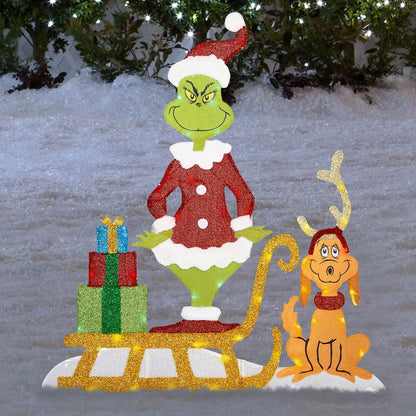Grinch Christmas Decoration for Cheerful Garden Lights for the Holidays