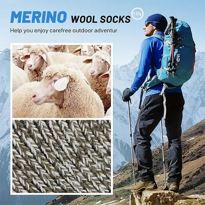 Unisex Merino Wool Socks for Extra Thick, Warm, Insulating, and Breathable