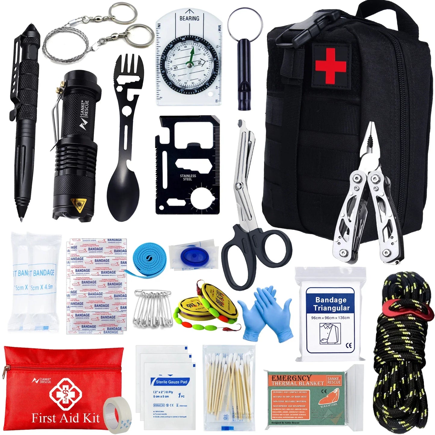 Tactical First Aid Kit for Compact and Complete for Caravans, Camping, and Survival Situations