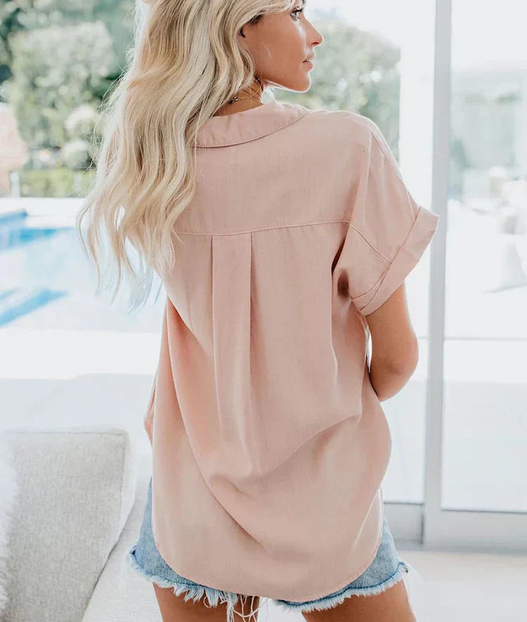 Ladies' Blouse with Button Closure and Relaxed Fit for Casual Style