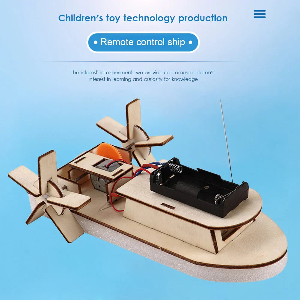 Educational Wooden DIY Boat for Build Your Own Electric Toy Boat