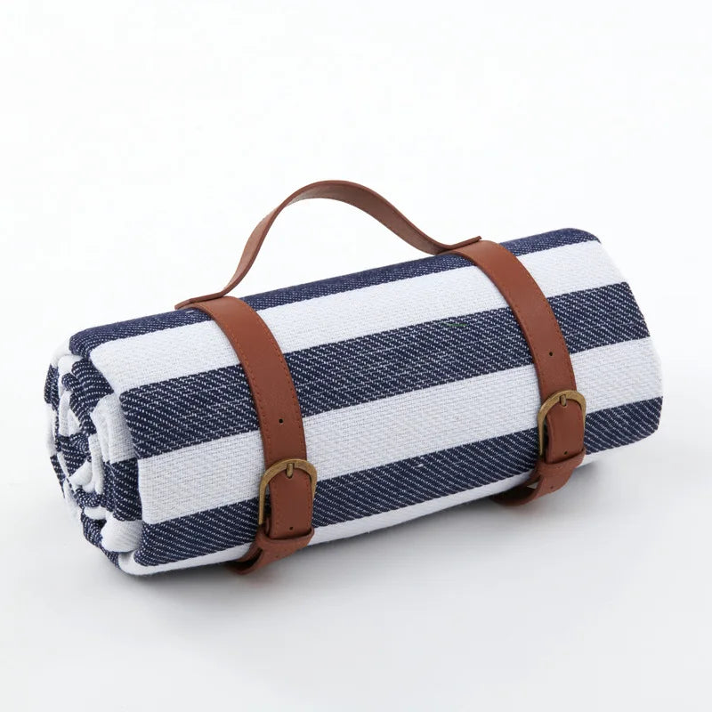 Blanket with Waterproof Picnic Checked Pattern and Comfortable Foam Filling