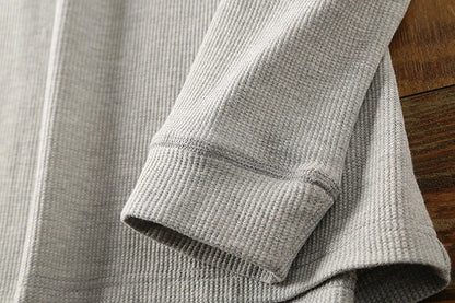 Minimalist Henley with Waffle Structure for Breathable, Comfortable and Smart