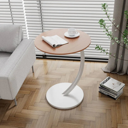 Table with Compact Round Side Design for Living Room and Bedroom with Stable Frame