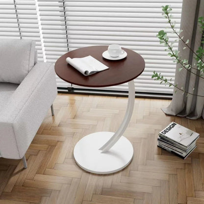 Table with Compact Round Side Design for Living Room and Bedroom with Stable Frame