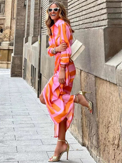 printed wrap dress