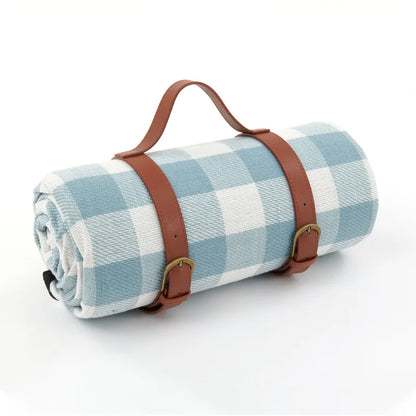 Blanket with Waterproof Picnic Checked Pattern and Comfortable Foam Filling