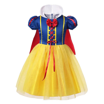 Snow White Princess Dress with Cape, Tiara, and Magical Accessories