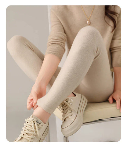 Cashmere Leggings for High Waist Fine Knit Women’s