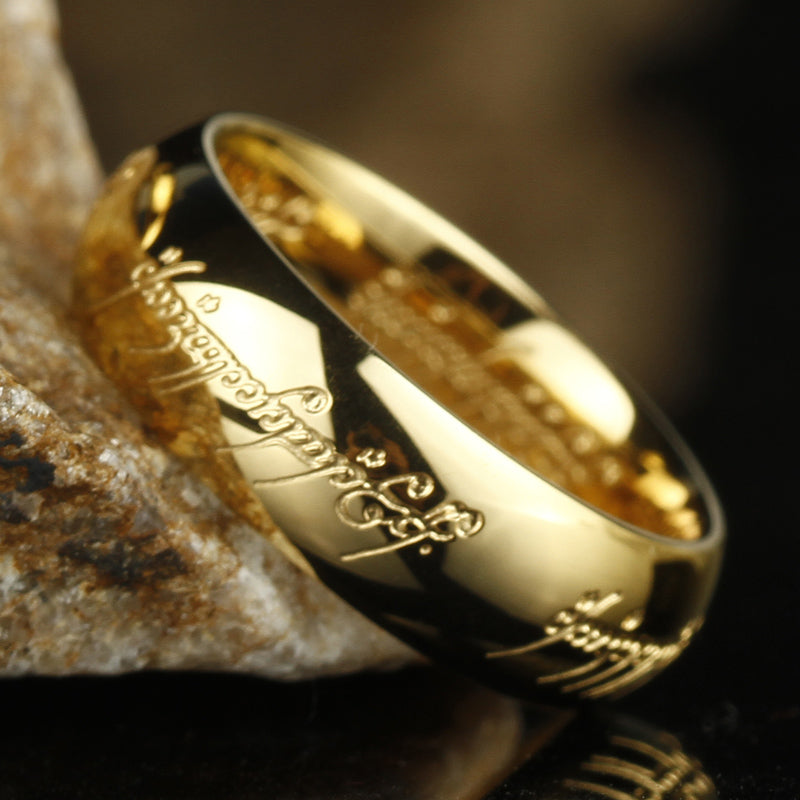 Ring Lumobond Glow with Engraved Stainless Steel Ring with Luminous Rune Design