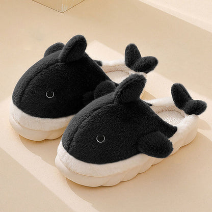 Fluffy Whale Slippers for Cosy & Unisex Comfort