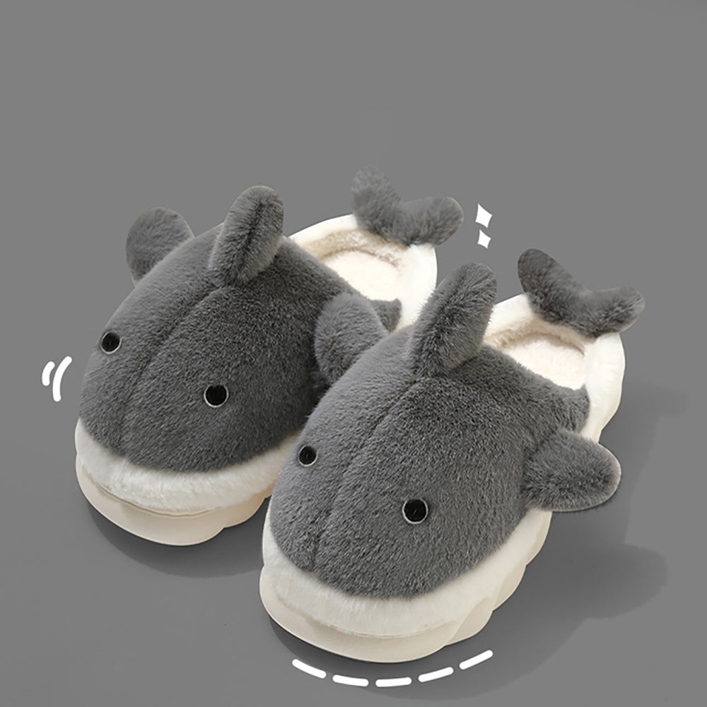 Fluffy Whale Slippers for Cosy & Unisex Comfort