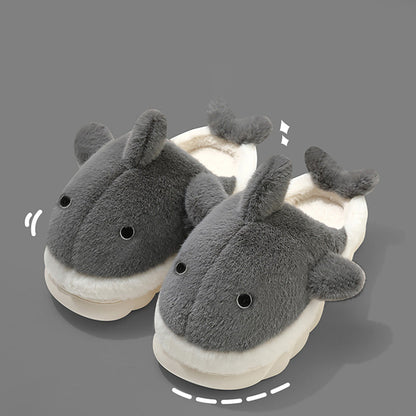 Fluffy Whale Slippers for Cosy & Unisex Comfort