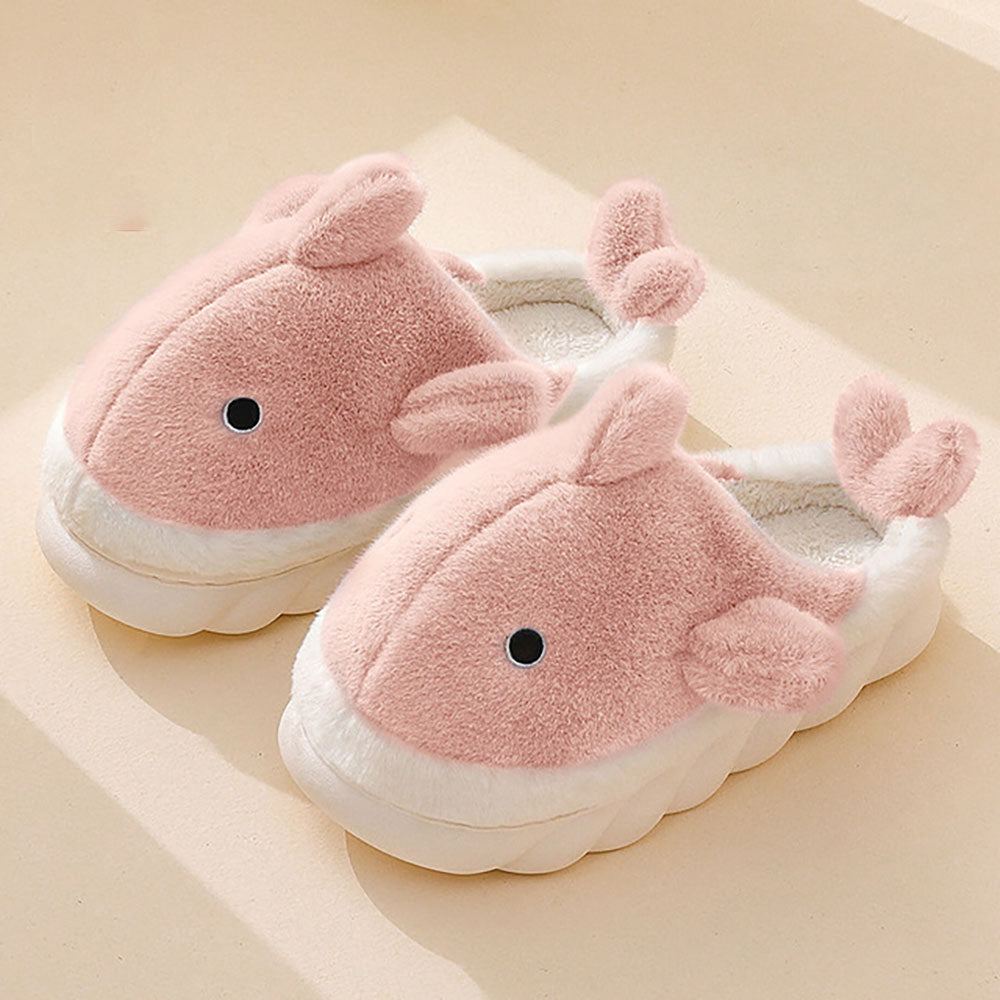 Fluffy Whale Slippers for Cosy & Unisex Comfort