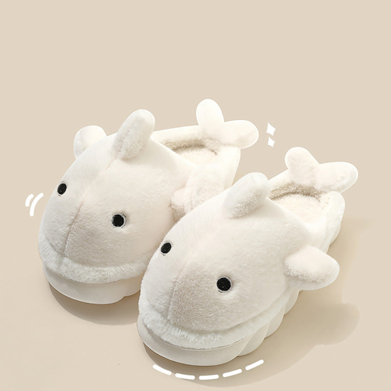 Fluffy Whale Slippers for Cosy & Unisex Comfort